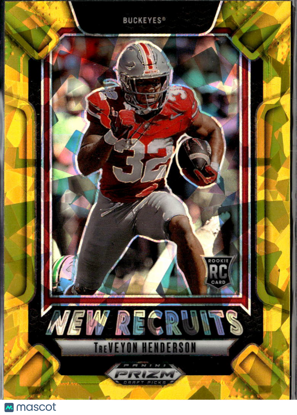 TreVeyon Henderson 2025 Prizm Draft Picks Rookie RC Gold Ice Ohio State Buckeyes