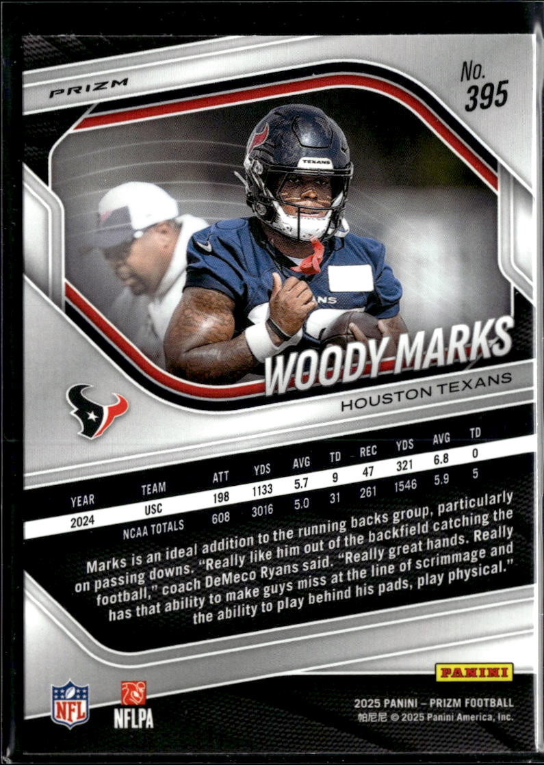 Woody Marks 2025 Panini Prizm Silver Prizm RC Houston Texans
