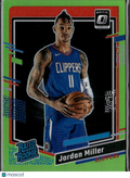 Jordan Miller 2023-24 Optic Lime Green Rated Rookie RC /149 Los Angeles Clippers