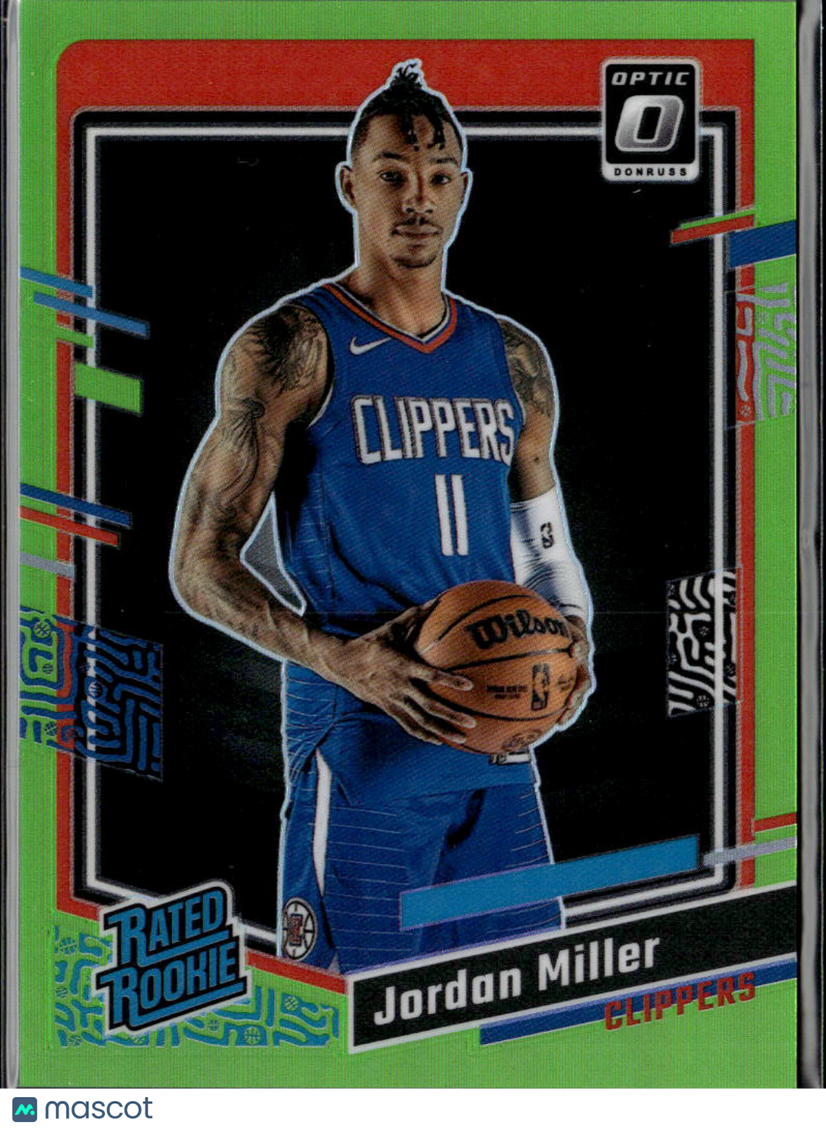 Jordan Miller 2023-24 Optic Lime Green Rated Rookie RC /149 Los Angeles Clippers
