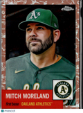 Mitch Moreland 2022 Topps Chrome Platinum Rose Gold 69/75 Oakland Athletics