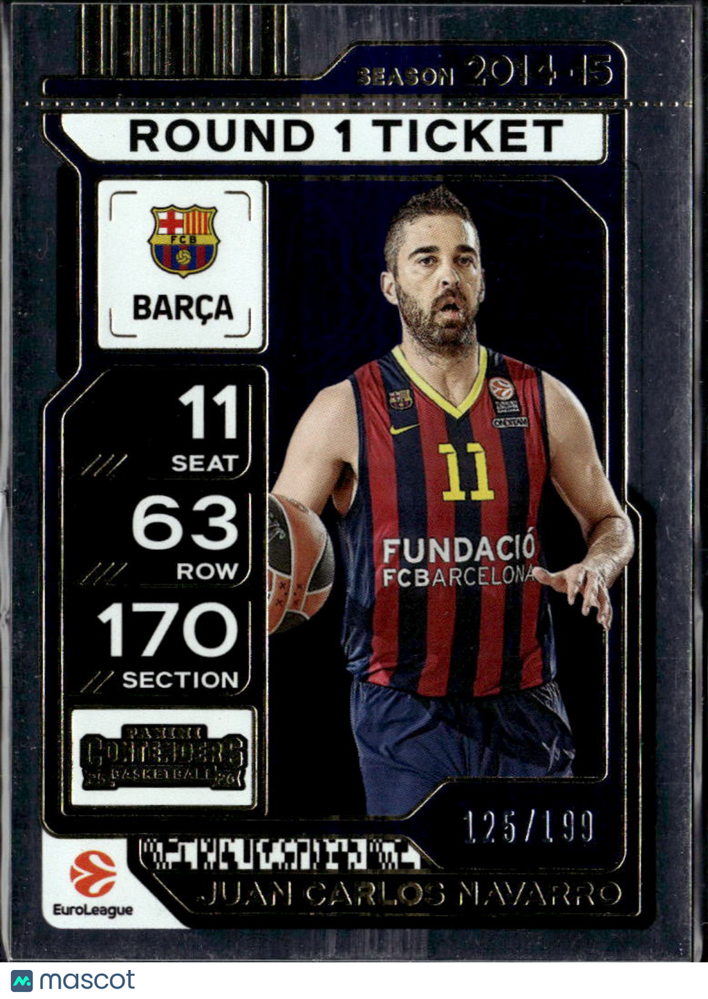 Juan Carlos Navarro 2026 Contenders Basketball 125/199 Barça FC Barcelona