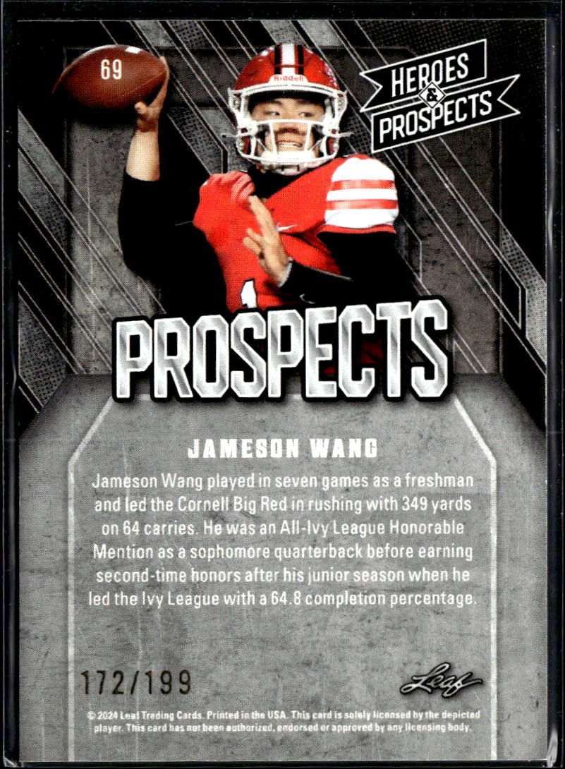 Jameson Wang 2024 Leaf Heroes & Prospects 172/199 Cornell Big Red