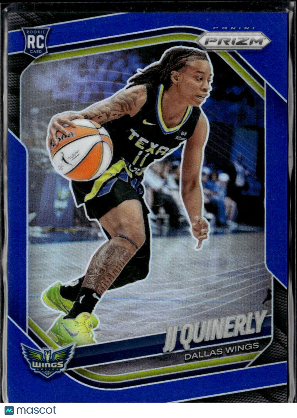 JJ Quinerly 2025 Panini Prizm WNBA RC Blue Rookie 152/199 Dallas Wings