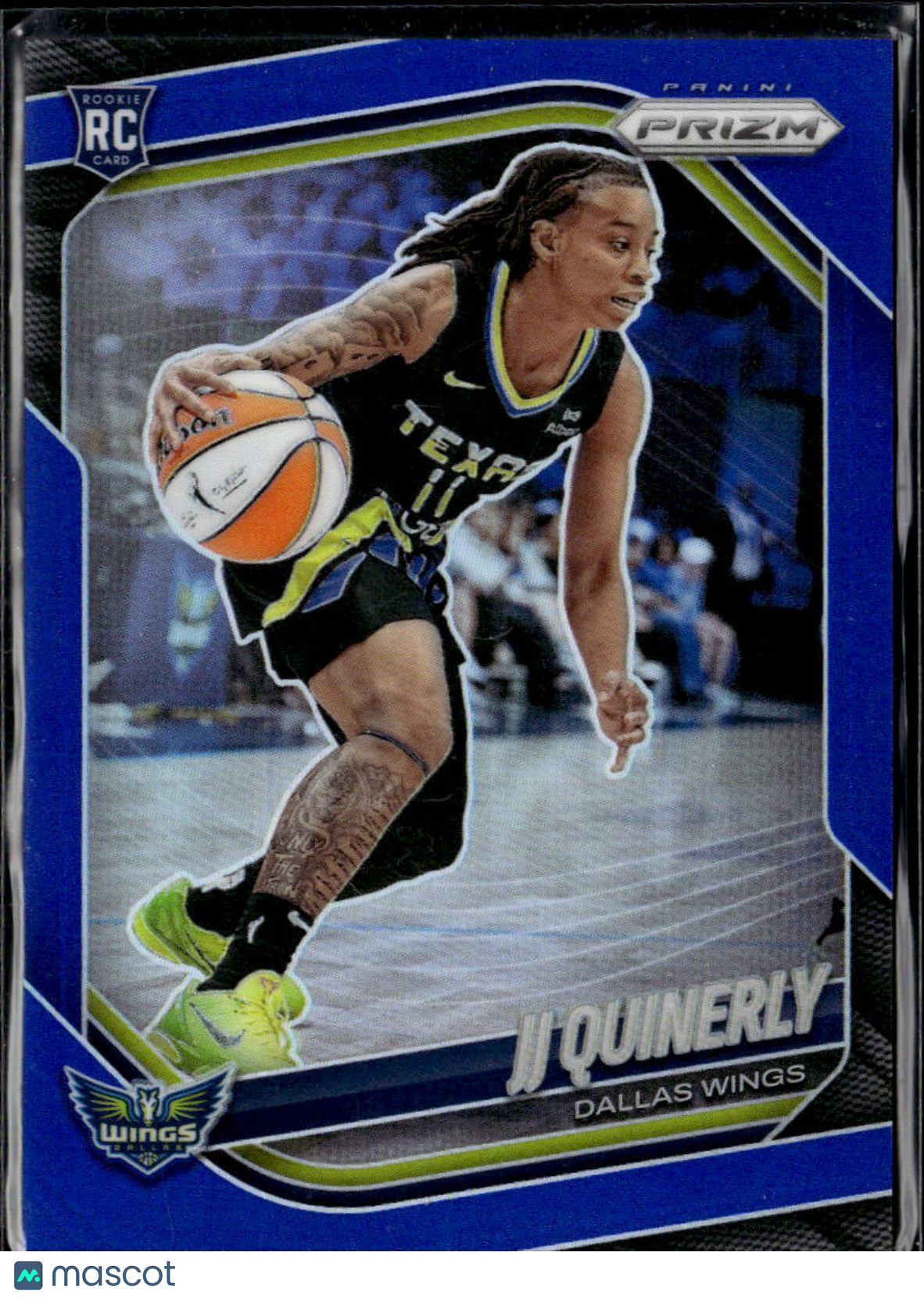 JJ Quinerly 2025 Panini Prizm WNBA RC Blue Rookie 152/199 Dallas Wings