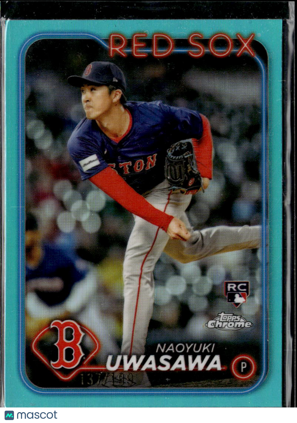 Naoyuki Uwasawa 2024 Topps Chrome RC Aqua Refractor /199 Boston Red Sox
