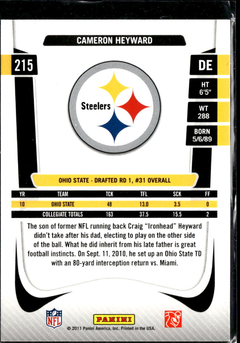 Cameron Heyward 2011 Panini Prestige Rookie RC Pittsburgh Steelers