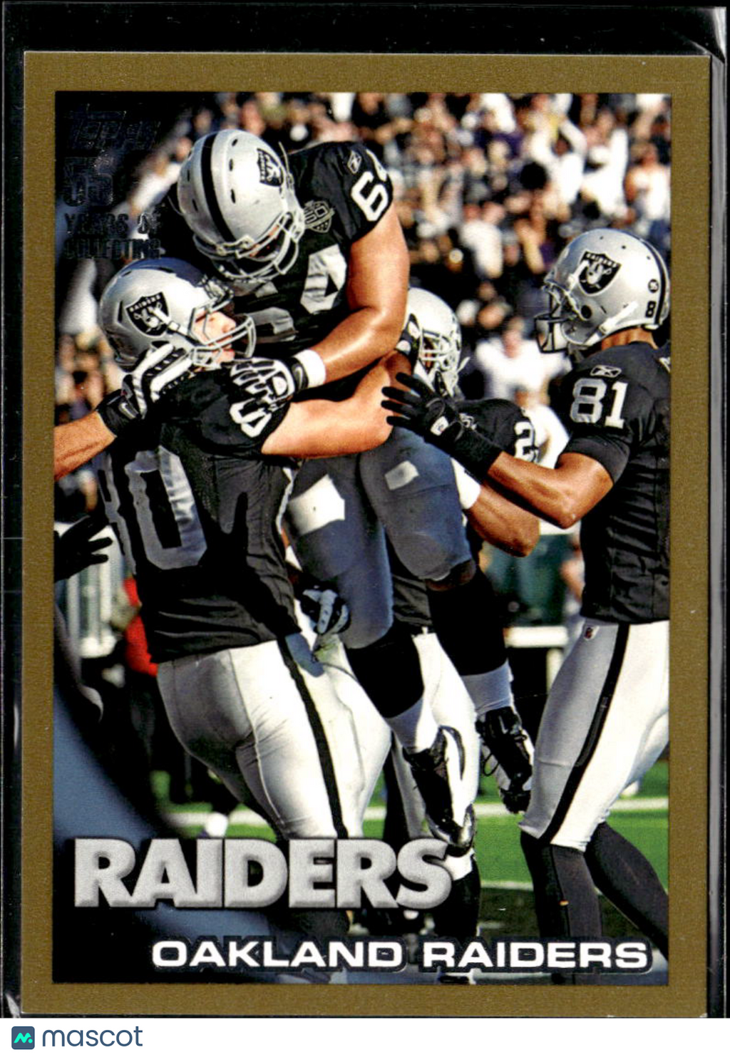 Oakland Raiders 2010 Topps Gold Team Card 8/2010 Oakland Raiders