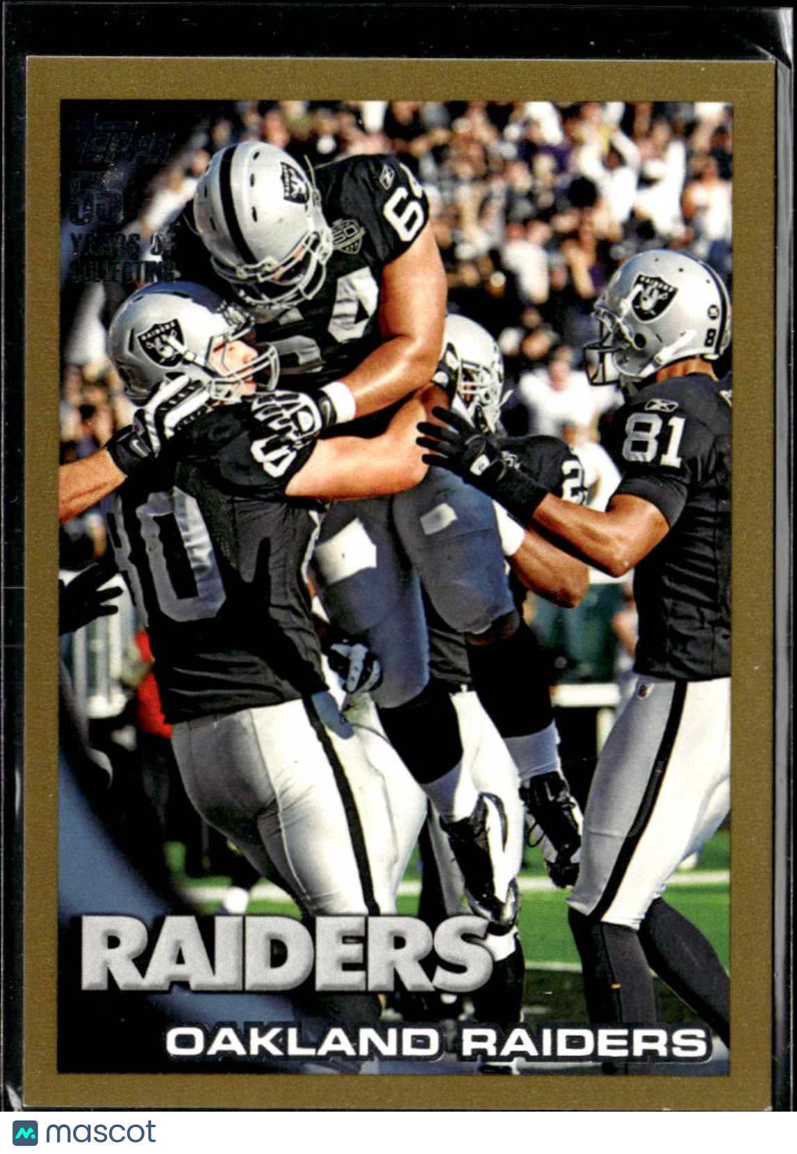 Oakland Raiders 2010 Topps Gold Team Card 8/2010 Oakland Raiders
