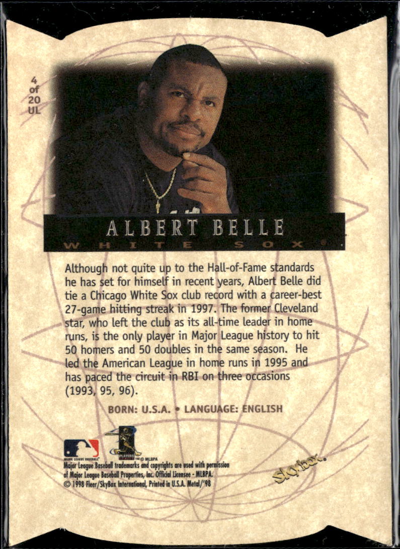 Albert Belle 1998 Metal Universe Universal Language Chicago White Sox
