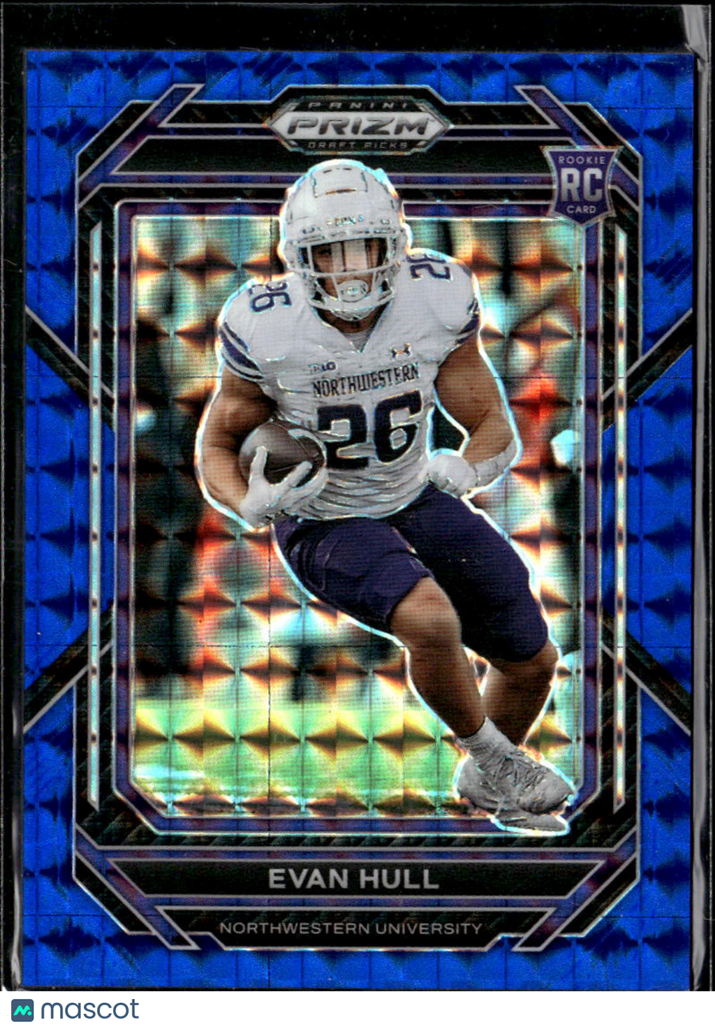 Evan Hull 2023 Prizm Draft RC Blue Finite 46/89 Northwestern Wildcats