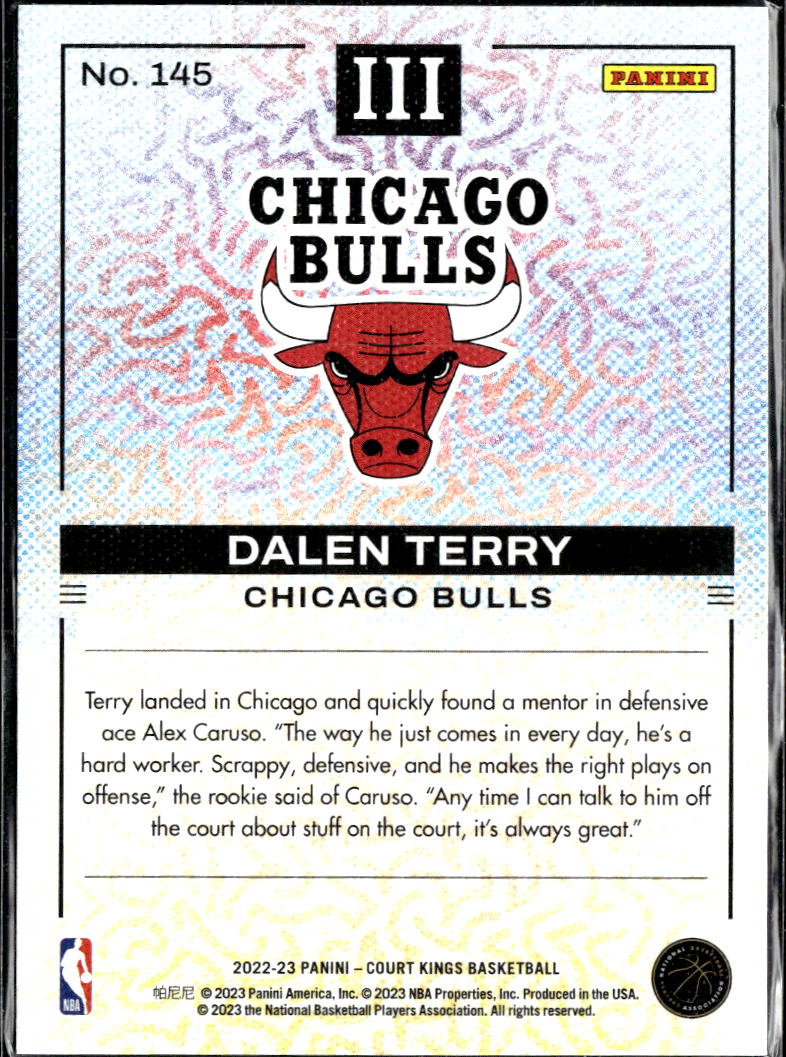 Dalen Terry 2023 Court Kings RC Rookies III Chicago Bulls