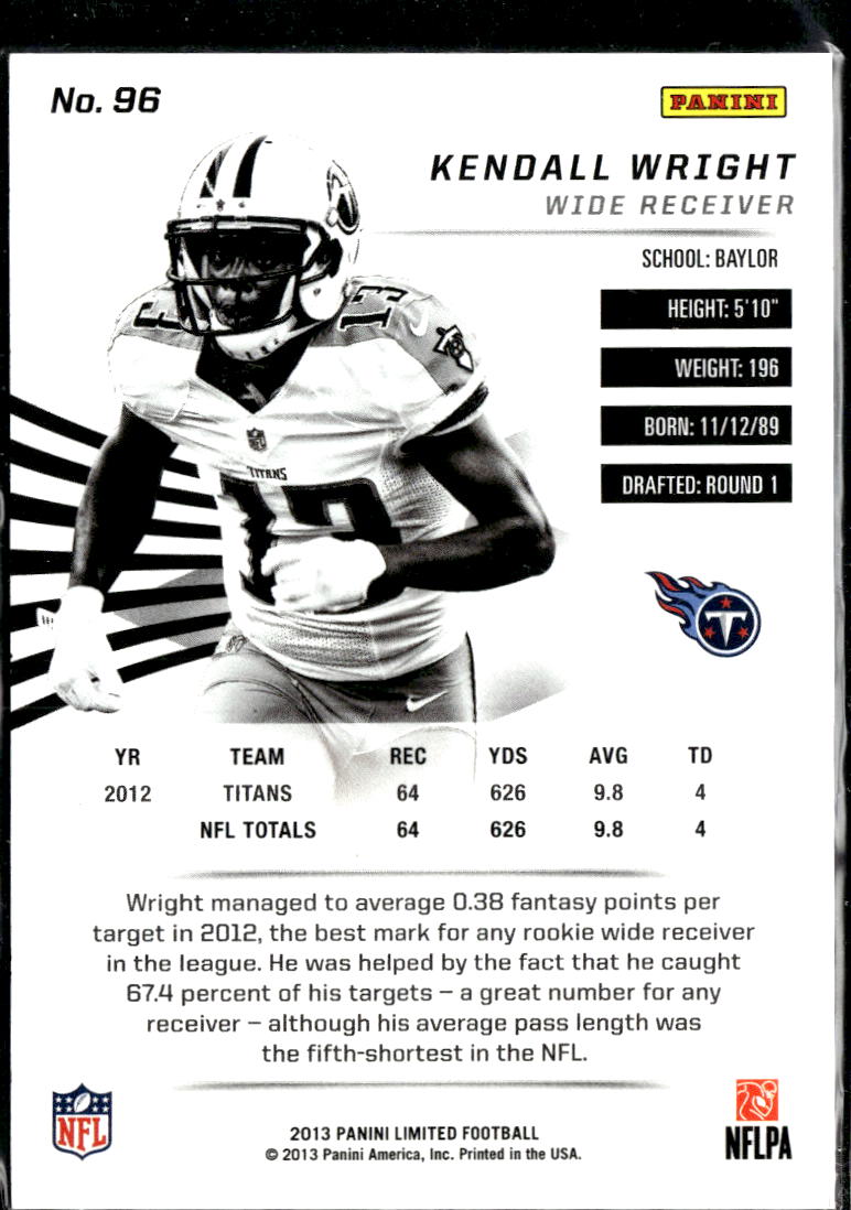 Kendall Wright 2013 Limited Spotlight 30/49 Tennessee Titans