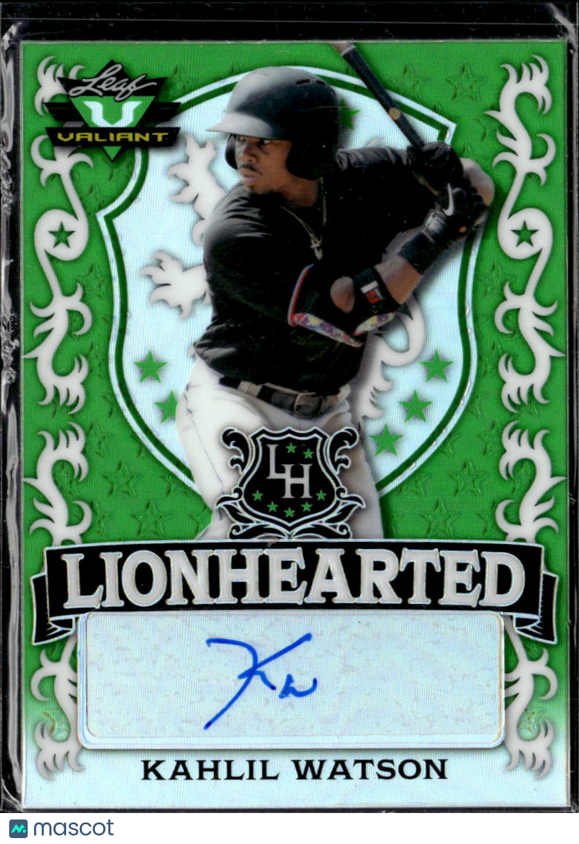 Kahlil Watson 2021 Leaf Valiant Lionhearted Auto Autograph Green Guardians