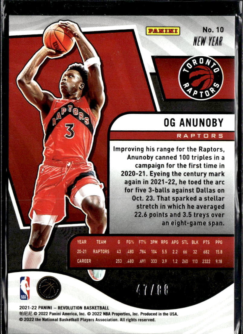 OG Anunoby 2021-22 Revolution 47/88 New Year Toronto Raptors