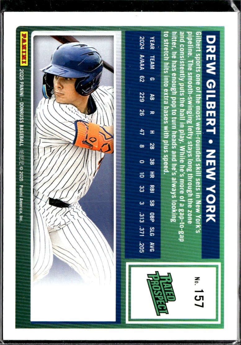 Drew Gilbert 2025 Donruss Rated Prospect Blue Stars RC 139/250 New York Mets