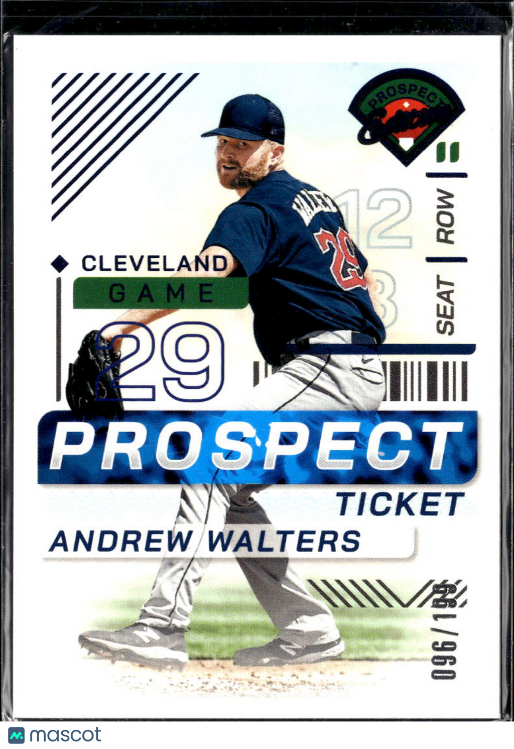 Andrew Walters 2024 Contenders Prospect Ticket Blue 96/199 Cleveland Guardians
