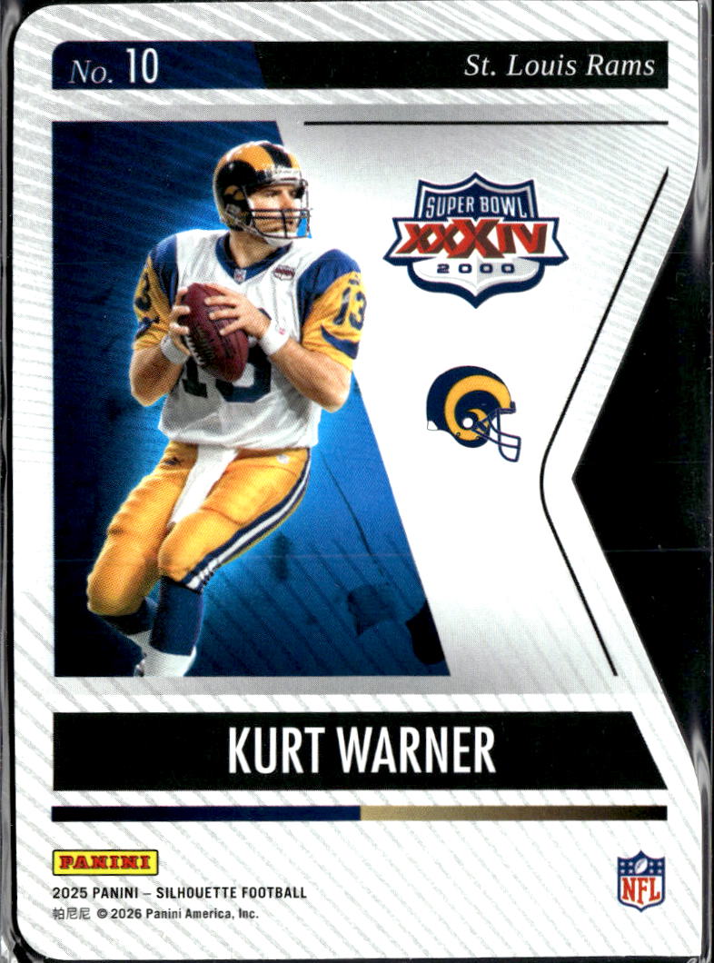 Kurt Warner 2025 Panini Silhouette Super Bowl Die-Cut St. Louis Rams