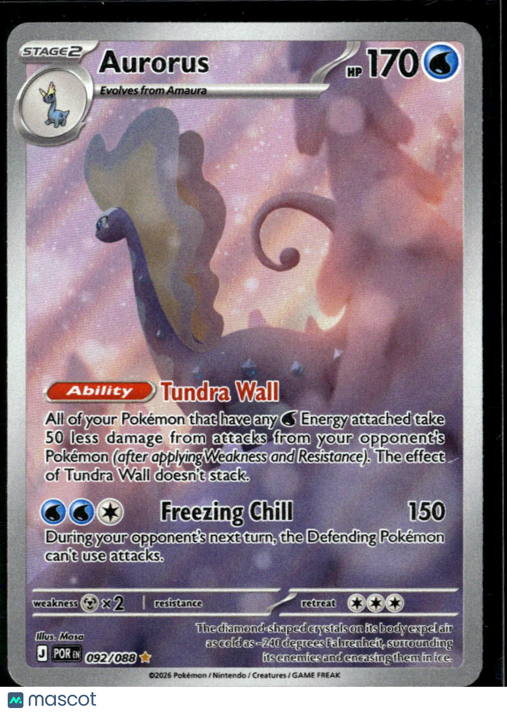 Aurorus 2026 Mega Evolution – Perfect Order Holo Secret Rare #92/88