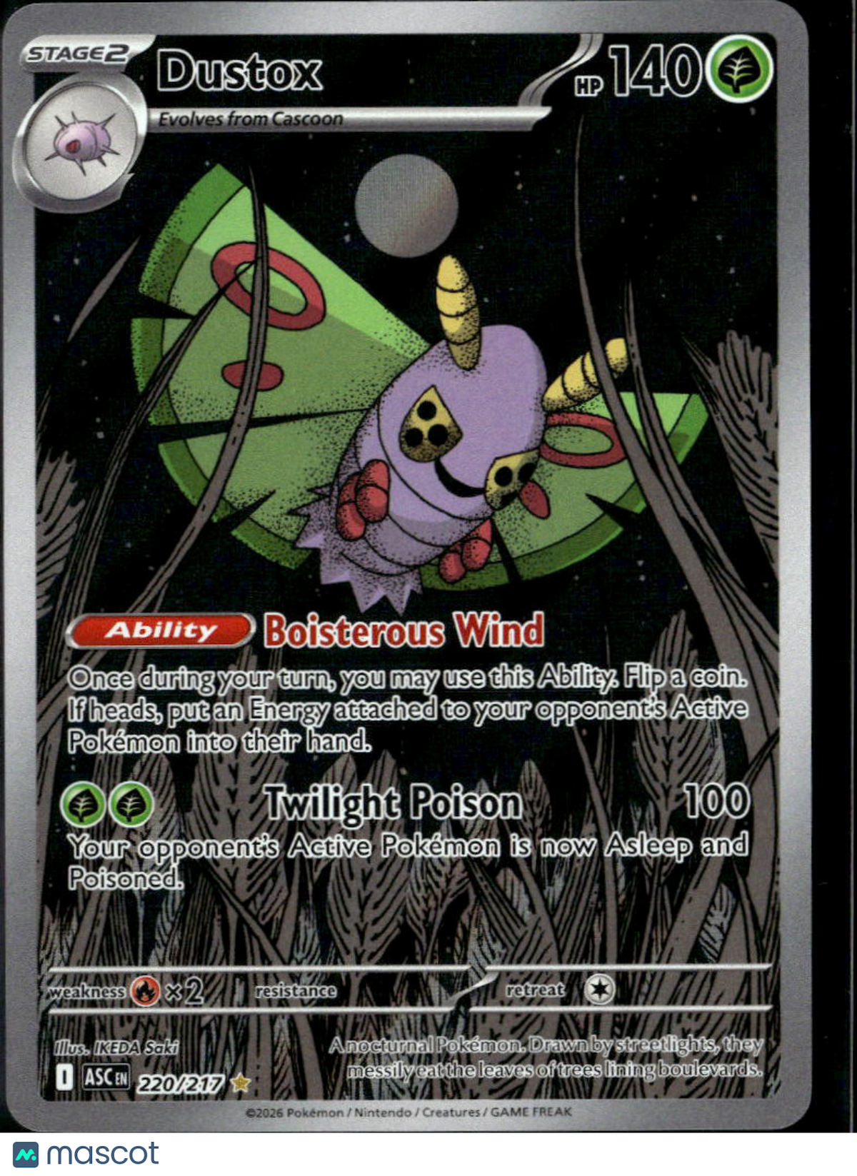 Dustox 2026 Mega Evolution – Ascended Heroes Holo Secret Rare #220/217