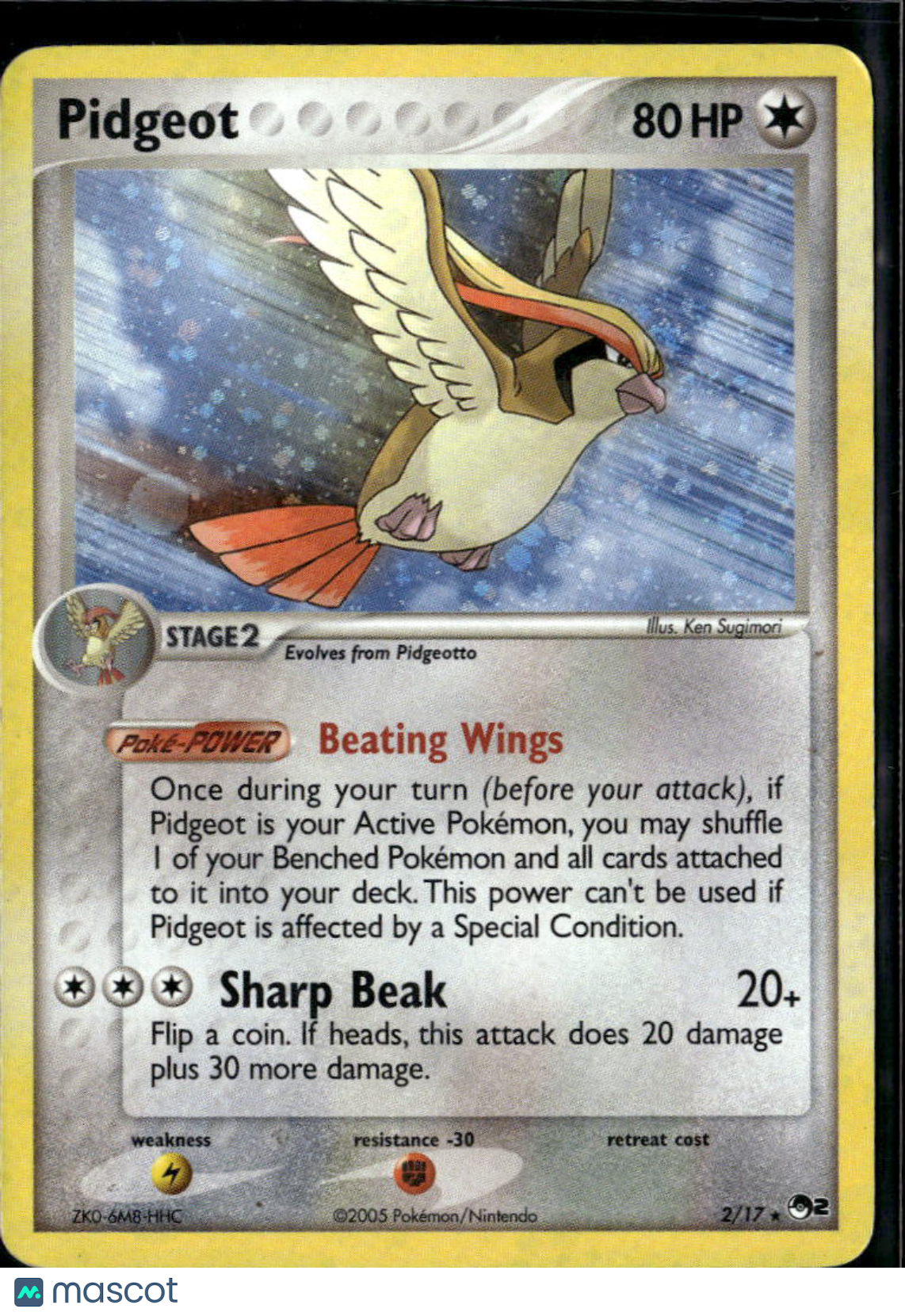 Pidgeot 2005 EX Trainer Kit 2 Rare #2/17