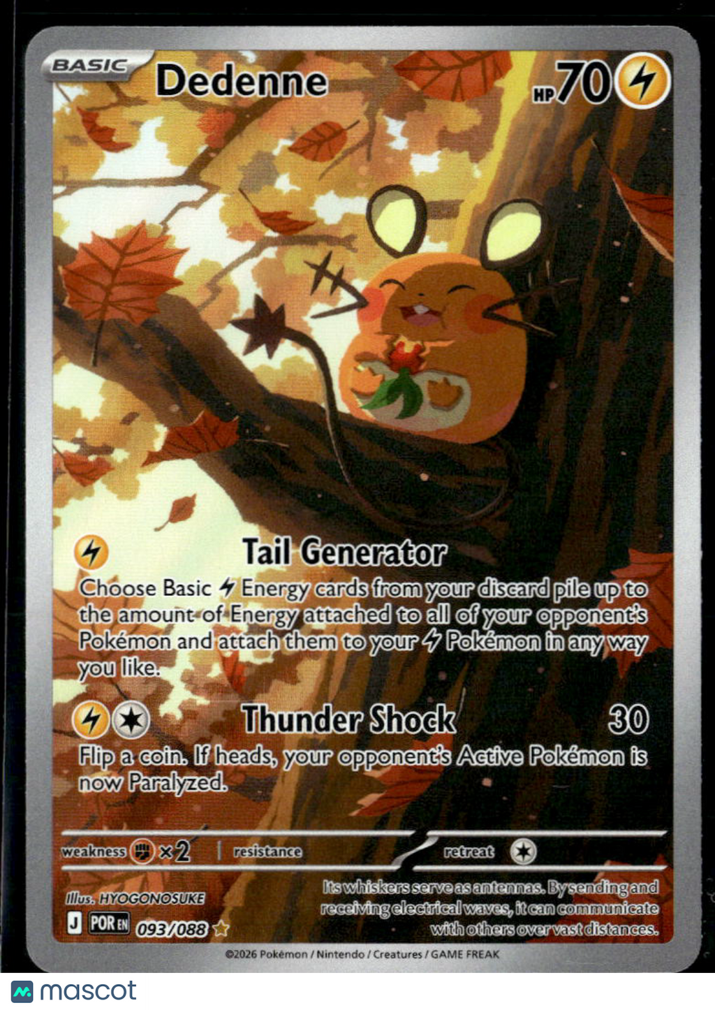 Dedenne 2026 Mega Evolution – Perfect Order Holo Secret Rare #93/88