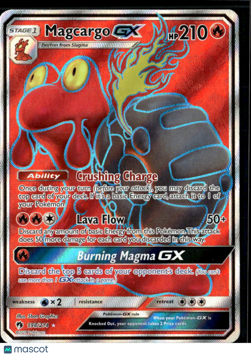 Magcargo GX 2018 Lost Thunder Holo Ultra Rare FA #198/214