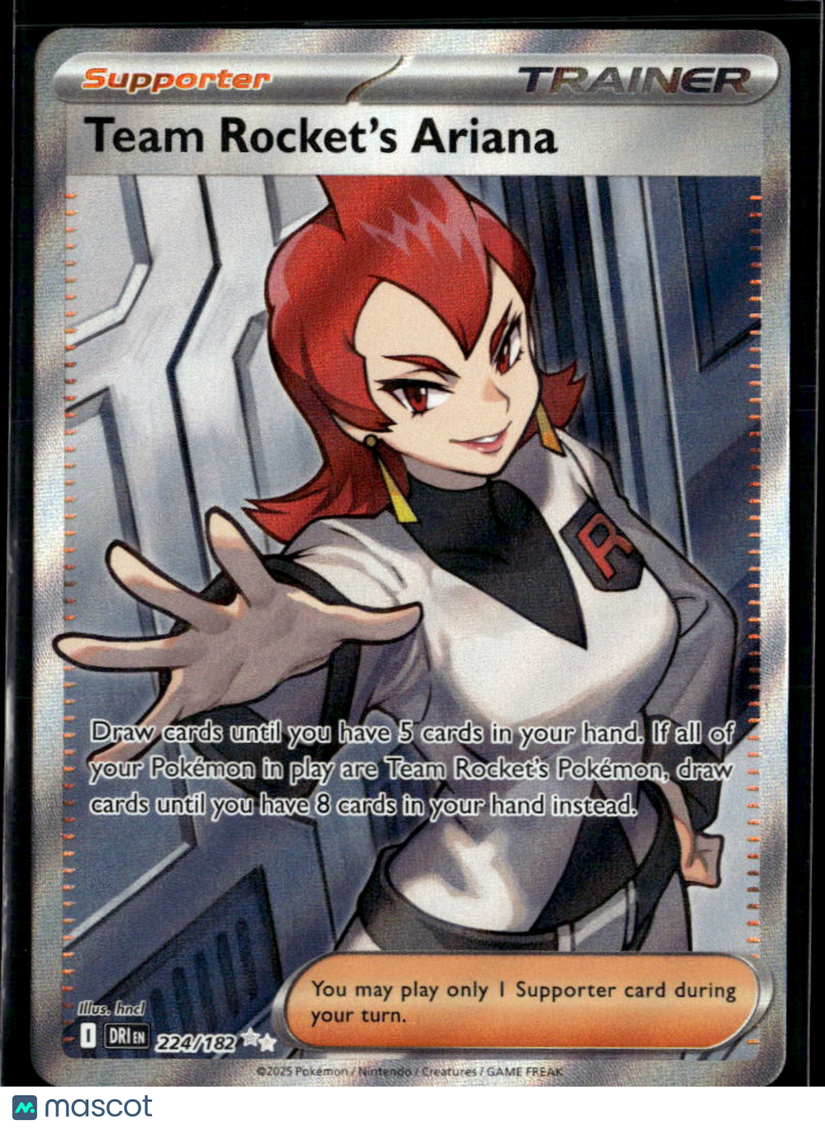 Team Rocket's Ariana 2025 Destined Rivals Holo Secret Rare UR FA #224/182