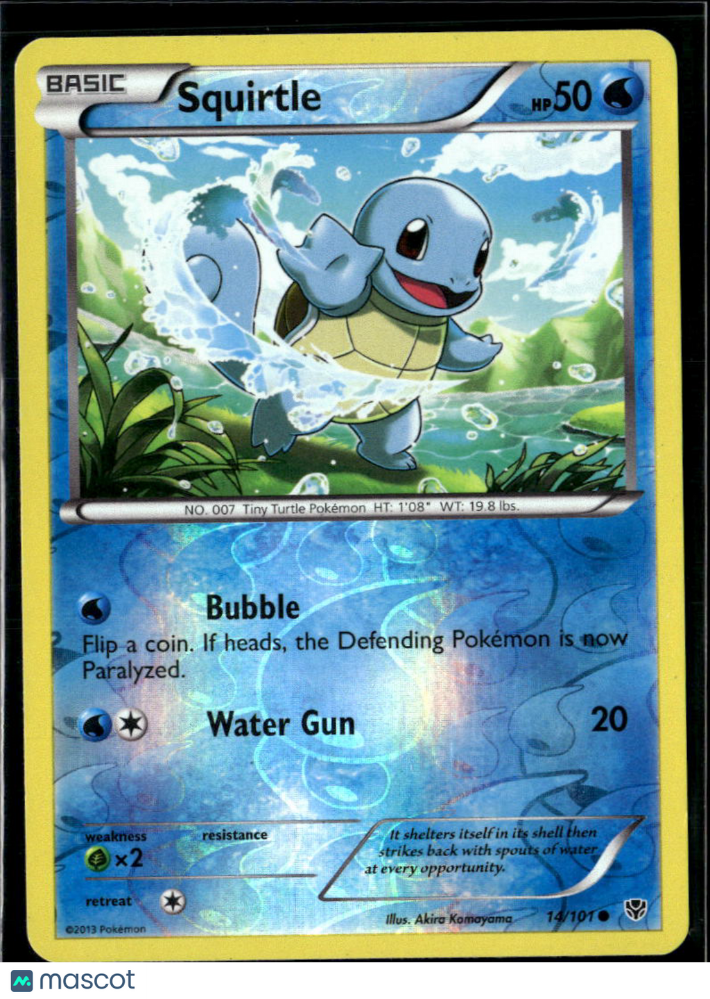 Squirtle 2013 Plasma Blast Reverse Holo #14/101