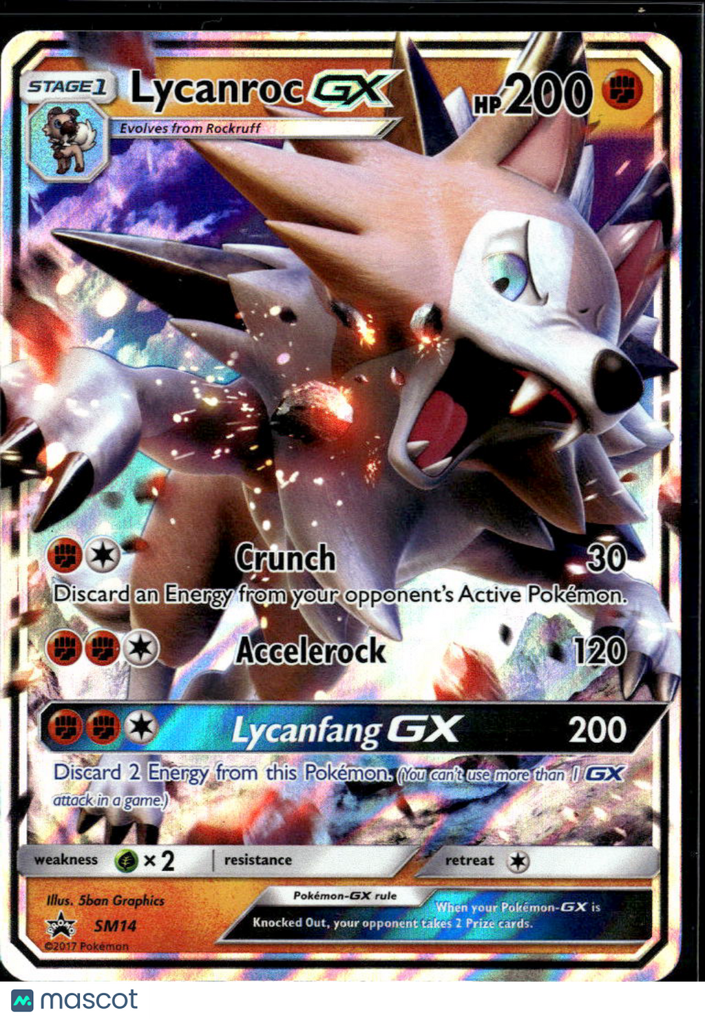 Lycanroc GX 2017 Sun & Moon Holo Black Star Promo #SM14