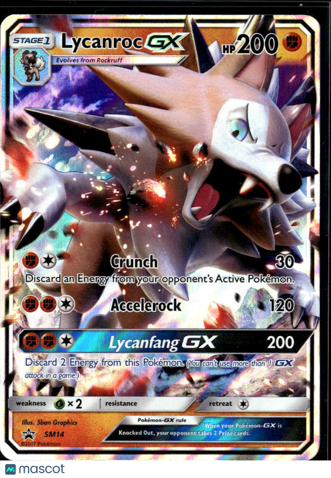 Lycanroc GX 2017 Sun & Moon Holo Black Star Promo #SM14