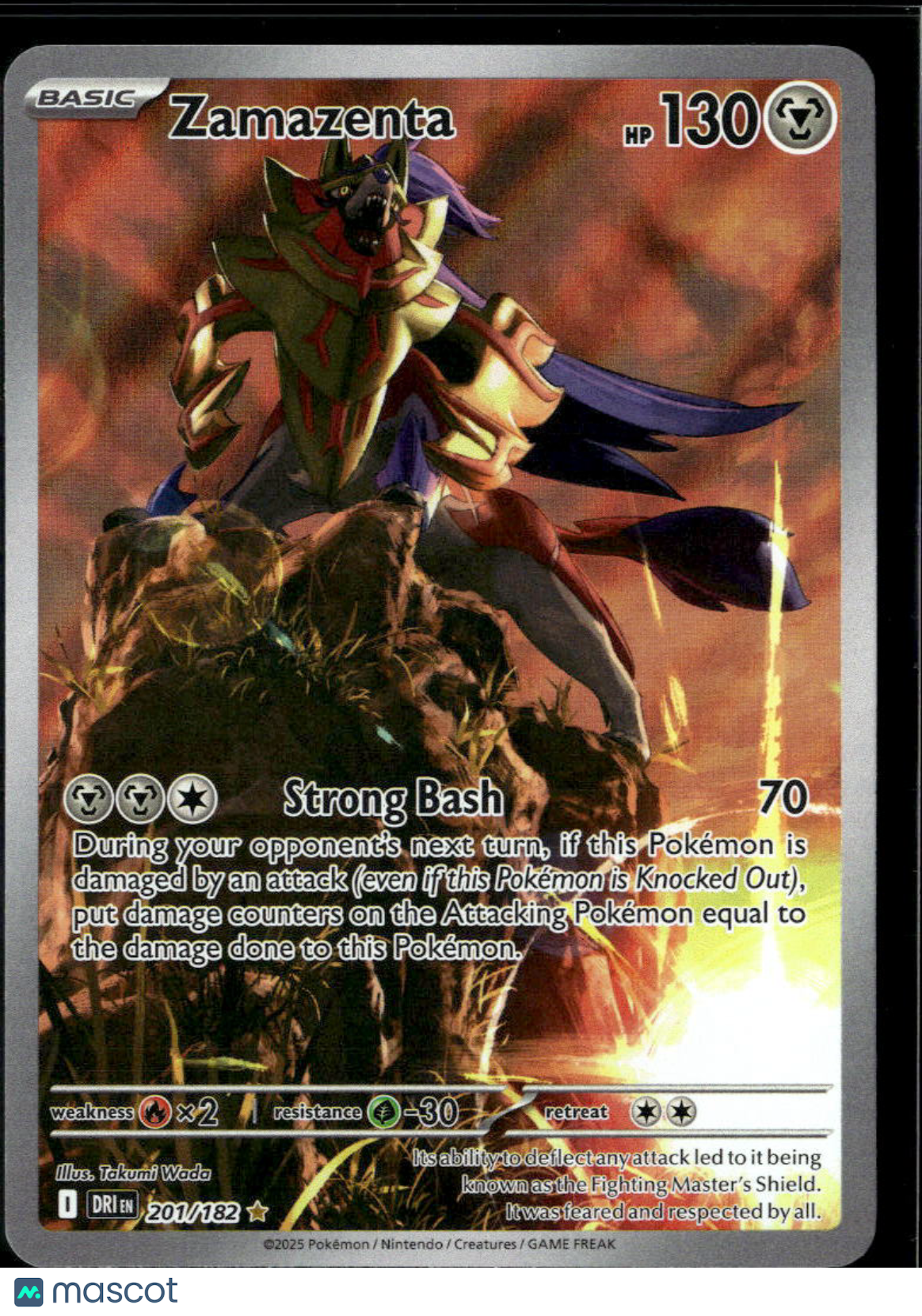 Zamazenta 2025 Destined Rivals Holo Secret Rare #201/182