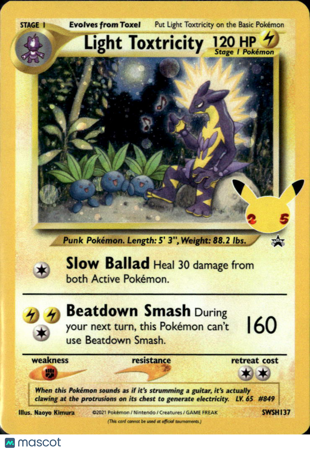 Light Toxtricity 2021 Celebrations Holo Black Star Promo #SWSH137