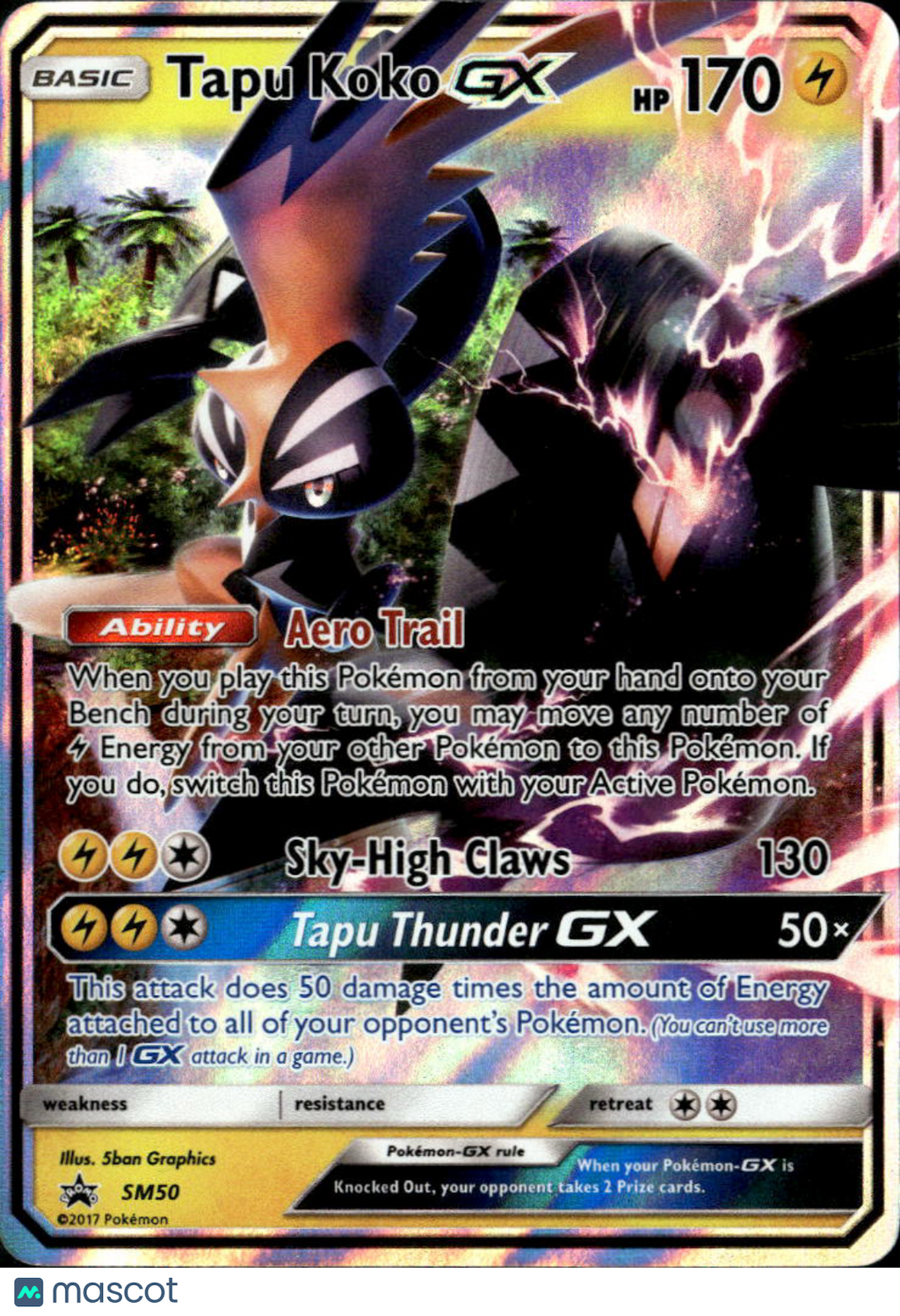 Tapu Koko GX 2017 Sun & Moon Holo Black Star Promo #SM50