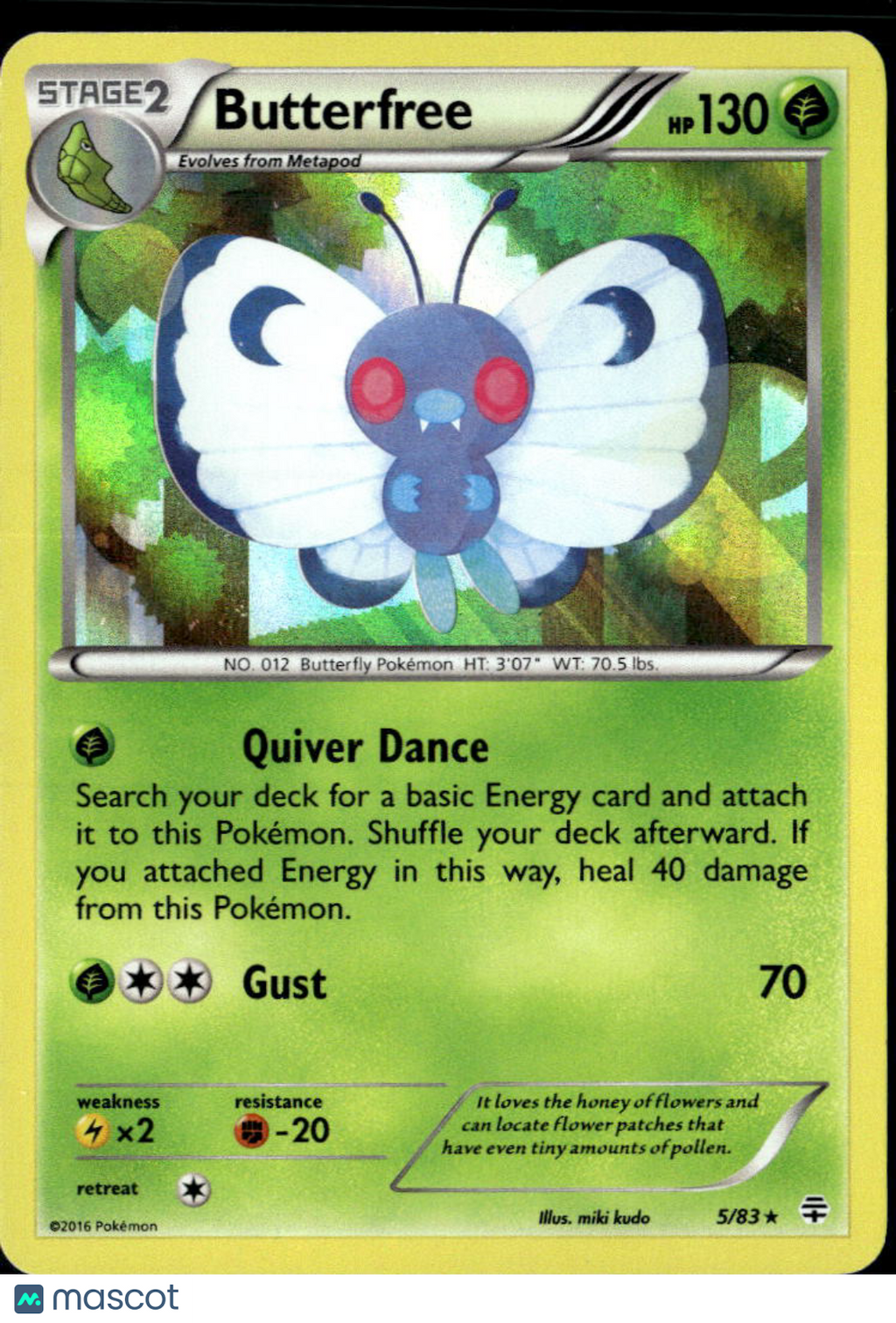 Butterfree 2016 Generations Rare #5/83