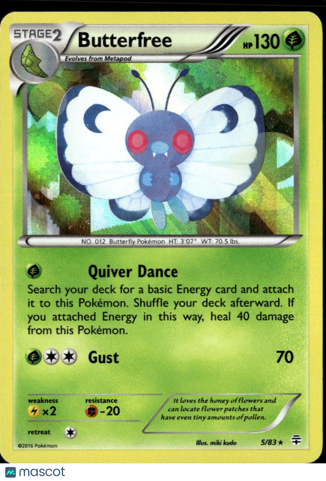 Butterfree 2016 Generations Rare #5/83