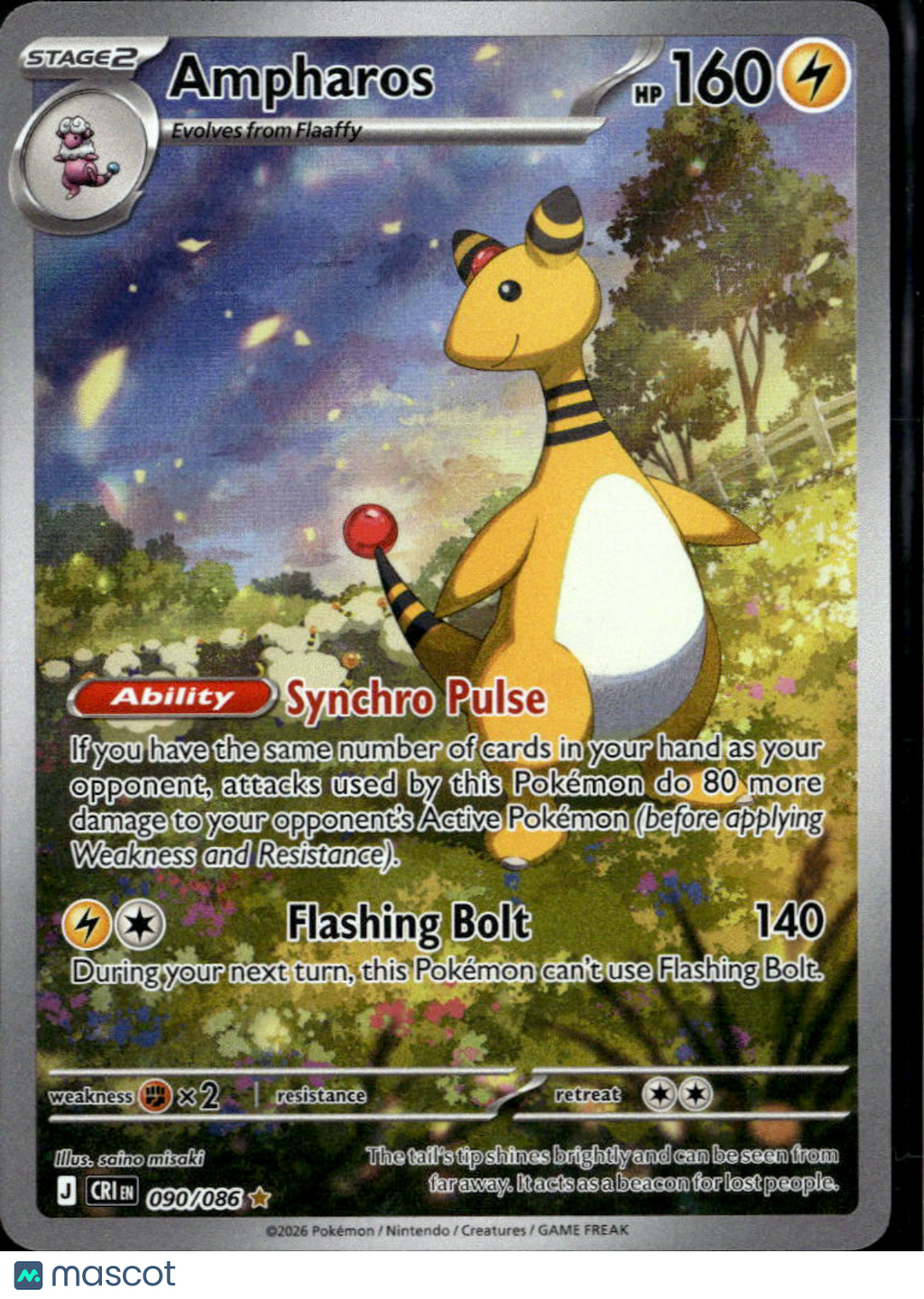 Ampharos 2026 Chaos Rising Holo Secret Rare #90/86
