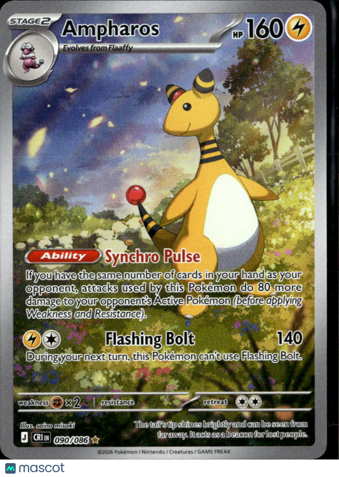 Ampharos 2026 Chaos Rising Holo Secret Rare #90/86