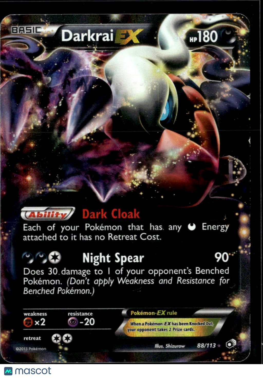 Darkrai EX 2013 Legendary Treasures Holo Rare #88/113