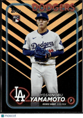 Yoshinobu Yamamoto 2024 Topps Rookie RC Holiday Foil Los Angeles Dodgers