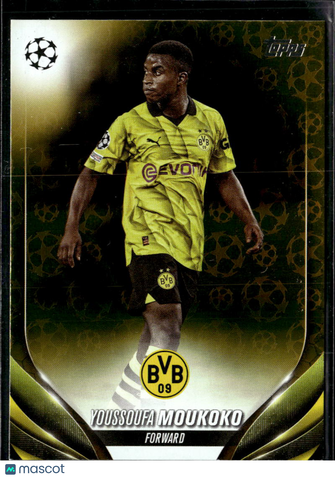 Youssoufa Moukoko 2024 Topps UEFA Club Yellow Star Ball Borussia Dortmund