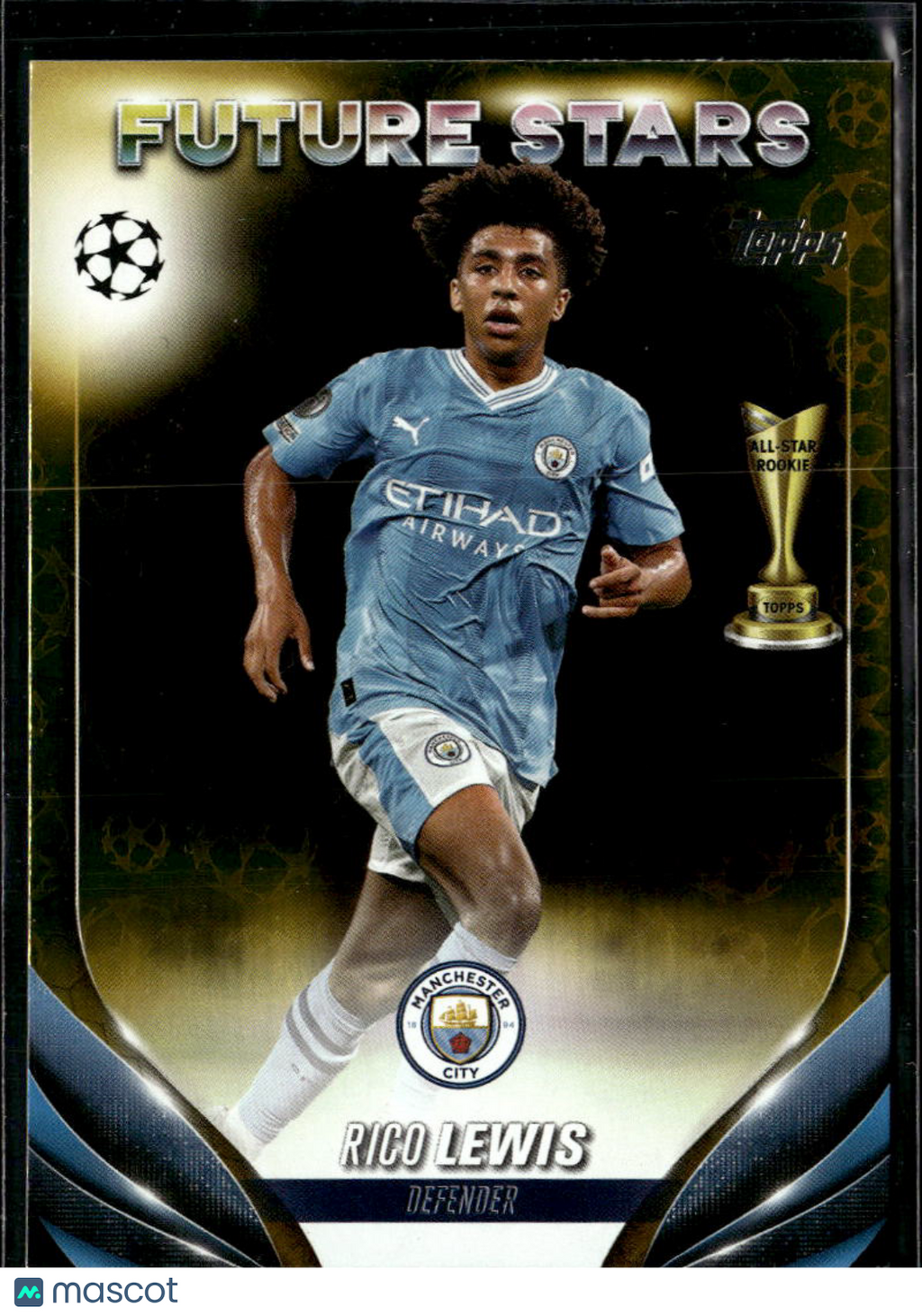 Rico Lewis 2024 Topps UEFA Yellow Star Ball Future Stars Manchester City