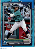 Harry Ford 2024 Bowman Draft Chrome Sky Blue Refractor Seattle Mariners