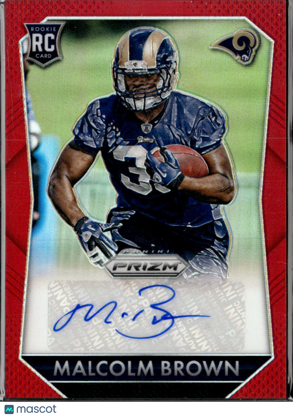 Malcolm Brown 2015 Prizm Auto Autograph RC Red /149 Longhorns St. Louis Rams