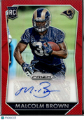 Malcolm Brown 2015 Prizm Auto Autograph RC Red /149 Longhorns St. Louis Rams