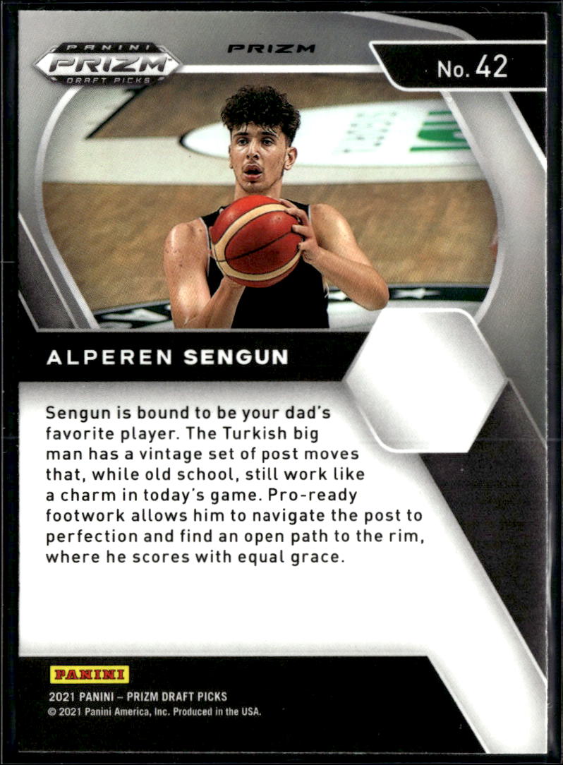 Alperen Sengun 2021 Panini Prizm Draft Picks Silver Prizm Rookie RC Rockets
