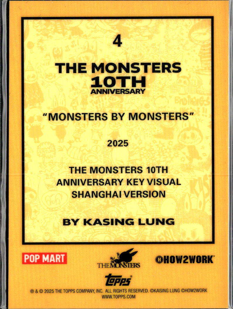 Labubu 2025 Topps Chrome The Monsters 10th Anniversary #4