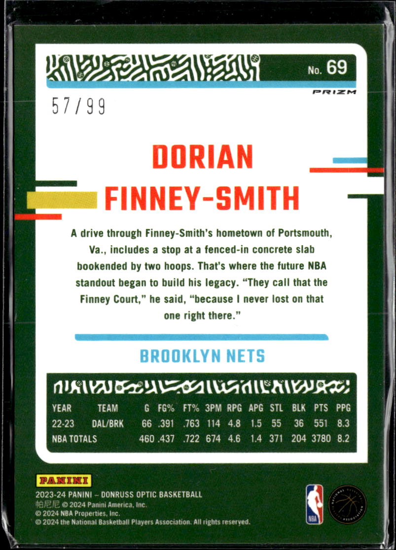Dorian Finney-Smith 2023-24 Optic Purple Fast Break /99 Brooklyn Nets