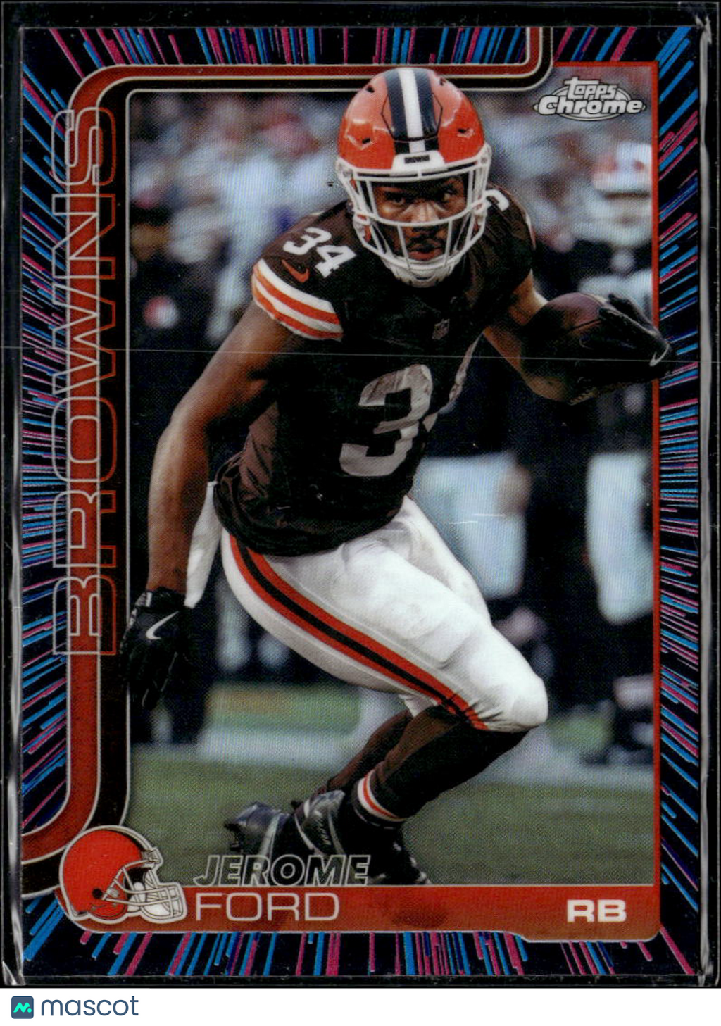 Jerome Ford 2025 Topps Chrome Neon Pulse Refractor Cleveland Browns