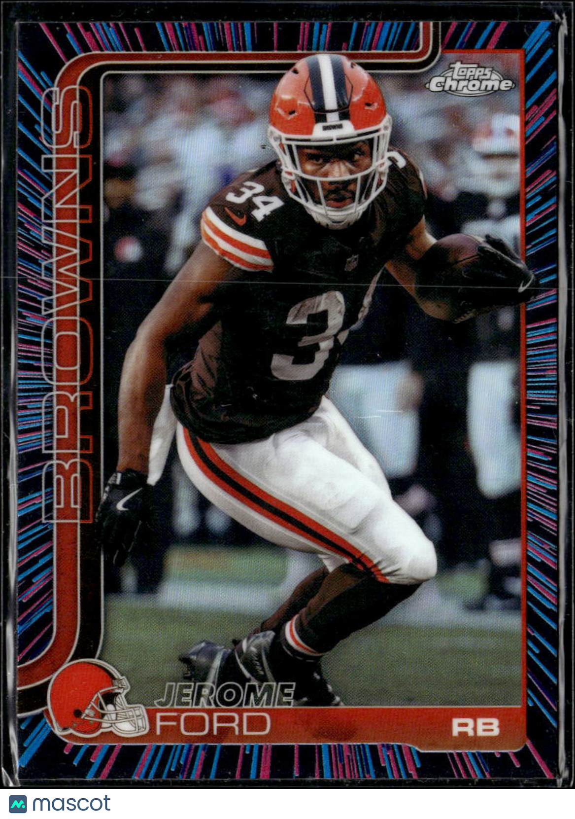 Jerome Ford 2025 Topps Chrome Neon Pulse Refractor Cleveland Browns